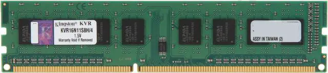 Main image of Kingston 4GB DDR3 1600 (PC3 12800) Desktop Memory Model KVR16N11S8H/4