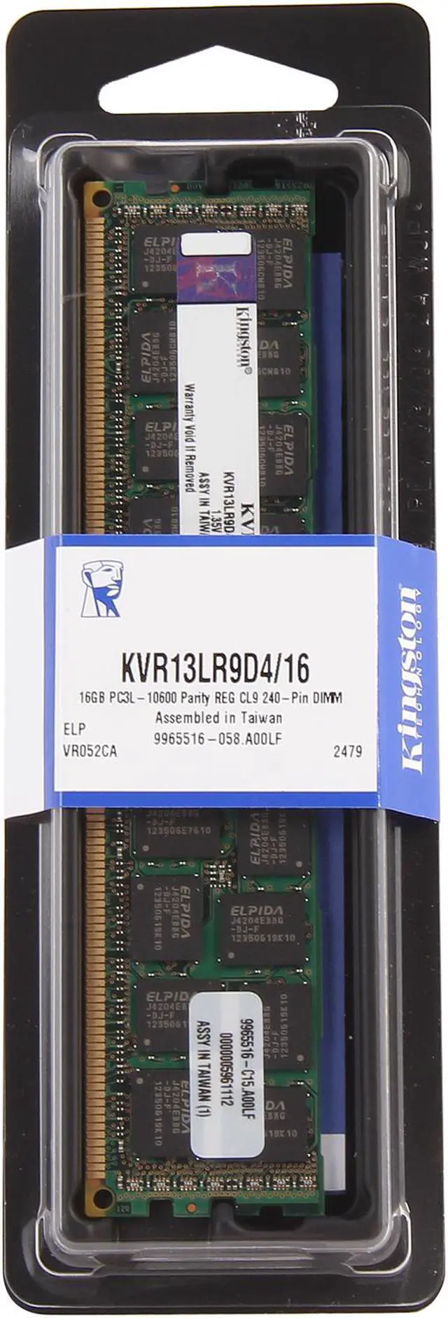 Alt view image 2 of 2 - Kingston 16GB ECC Registered DDR3 1333 (PC3 10600) Server Memory Model KVR13LR9D4/16