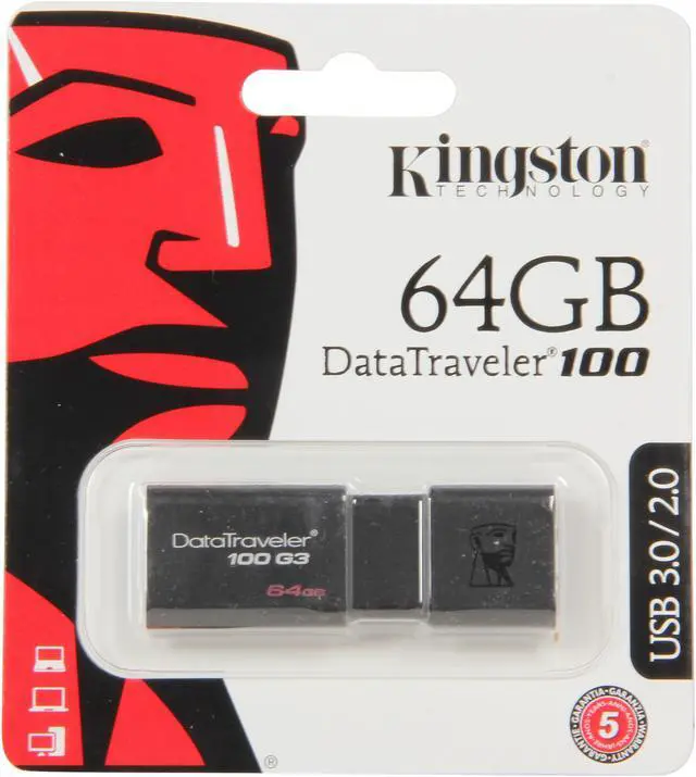 Alt view image 5 of 5 - Kingston DataTraveler 100 G3 64GB USB 3.0 Flash Drive DT100G3/64GB