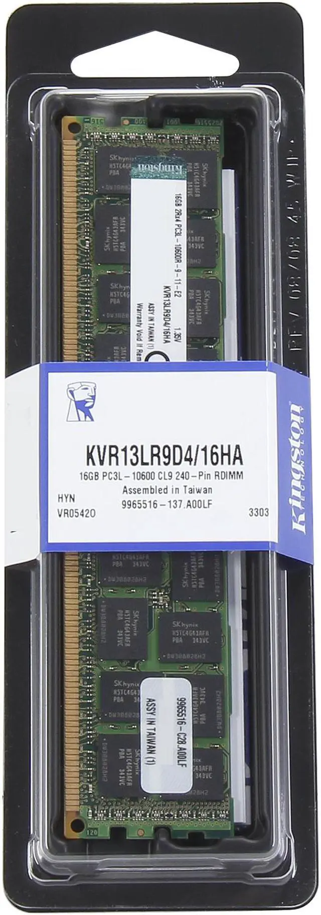 Alt view image 3 of 3 - Kingston 16GB ECC Registered DDR3 1333 Server Memory (Server Hynix A) Model KVR13LR9D4/16HA