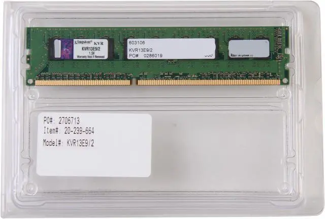 Alt view image 3 of 3 - Kingston 2GB ECC DDR3 1333 (PC3 10600) Server Memory Model KVR13E9/2