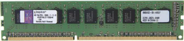 Main image of Kingston 4GB ECC Unbuffered DDR3 1600 (PC3 12800) Server Memory Model KVR16LE11S8/4I