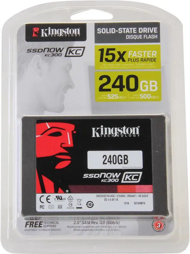 Alt view image 6 of 6 - Kingston SSDNow KC300 SKC300S37A/240G 2.5" 240GB SATA III Enterprise Solid State Drive with Adapter