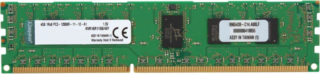 Main image of Kingston 4GB ECC Registered DDR3 1600 (PC3 12800) Server Memory Model KVR16R11S8/4
