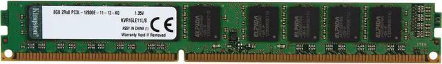 Main image of Kingston 8GB ECC Unbuffered DDR3 1600 (PC3 12800) Server Memory Model KVR16LE11L/8
