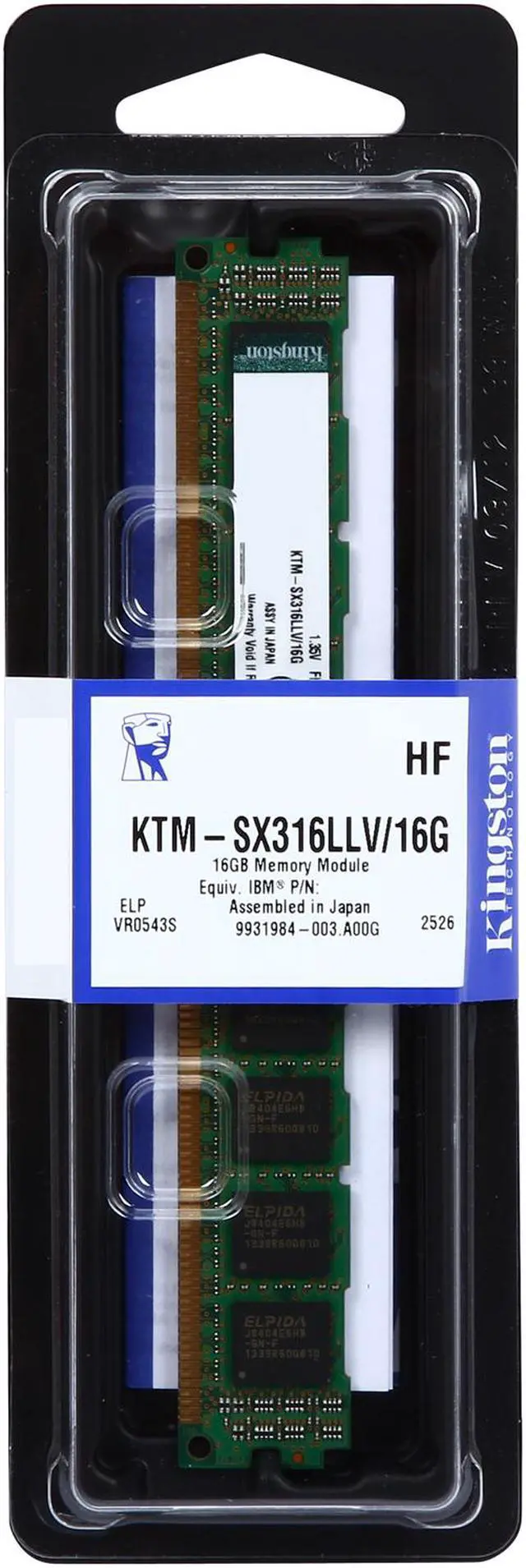 Alt view image 2 of 2 - Kingston 16GB 240-Pin DDR3 SDRAM ECC Registered DDR3 1600 (PC3 12800) System Specific Memory Model KTM-SX316LLV/16G
