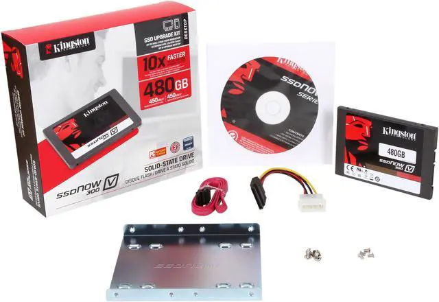 Alt view image 5 of 5 - Kingston SSDNow V300 Series SV300S3D7/480G 2.5" 480GB SATA III Internal Solid State Drive (SSD) Desktop Bundle Kit