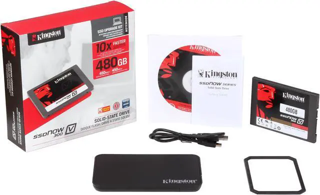 Alt view image 9 of 9 - Kingston SSDNow V300 Series SV300S3N7A/480G 2.5" 480GB SATA III Internal Solid State Drive (SSD) Notebook Bundle Kit w/Adapter