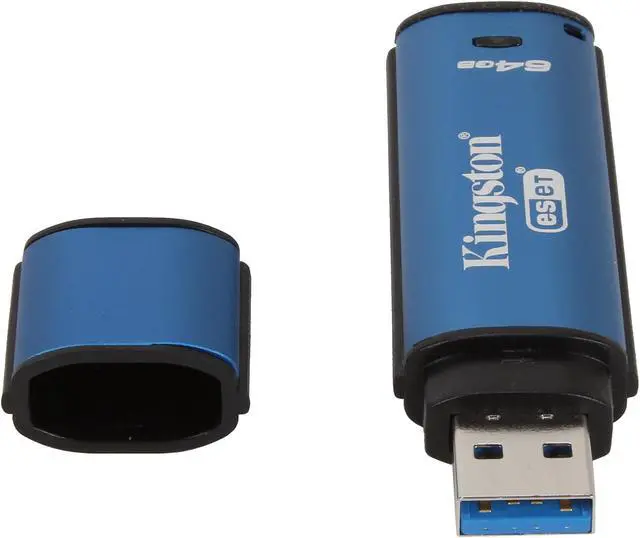 Alt view image 4 of 5 - Kingston 64GB Data Traveler AES Encrypted Vault Privacy 256Bit USB 3.0 Flash Drive with ESET AV (DTVP30AV/64GB)
