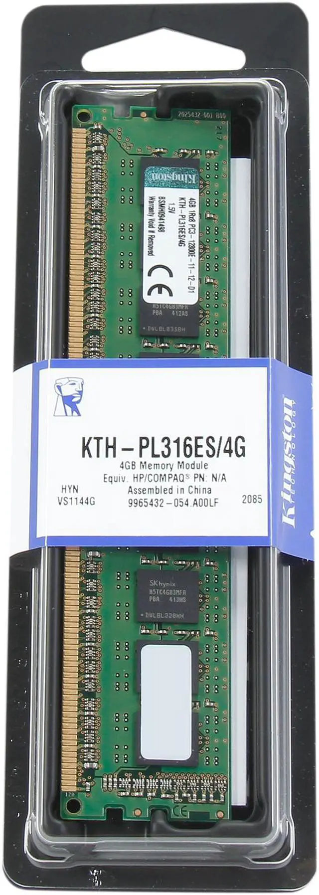 Alt view image 2 of 2 - Kingston 4GB ECC DDR3 1600 (PC3 12800) Single Rank Server Memory Model KTH-PL316ES/4G