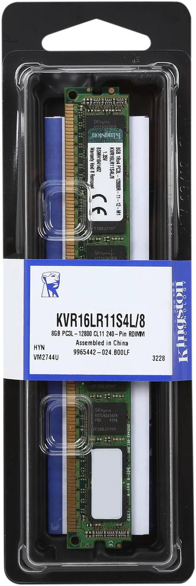Alt view image 3 of 3 - Kingston 8GB ECC Registered DDR3 1600 (PC3 12800) Server Memory Model KVR16LR11S4L/8