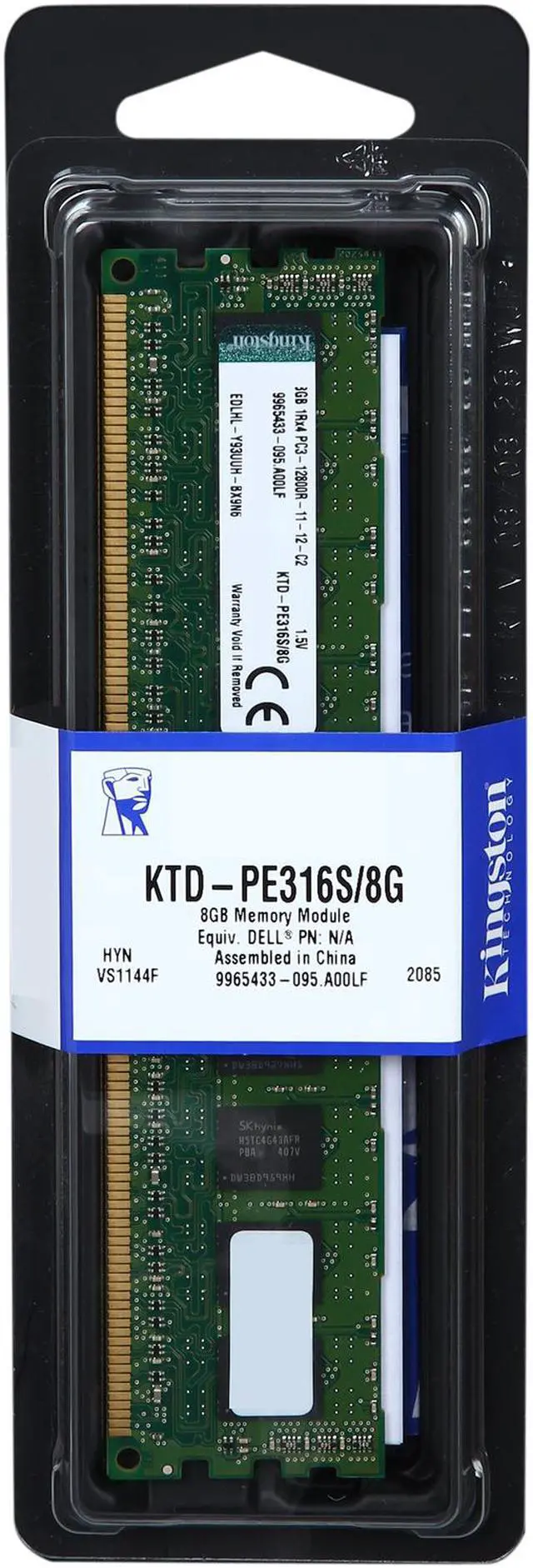 Alt view image 2 of 2 - Kingston 8GB ECC Registered DDR3 1600 (PC3 12800) Server Memory Model KTD-PE316S/8G