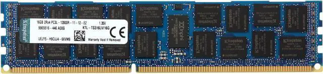 Main image of Kingston 16GB ECC Registered DDR3 1600 (PC3 12800) Low Voltage Server Memory Model KTL-TS316LV/16G