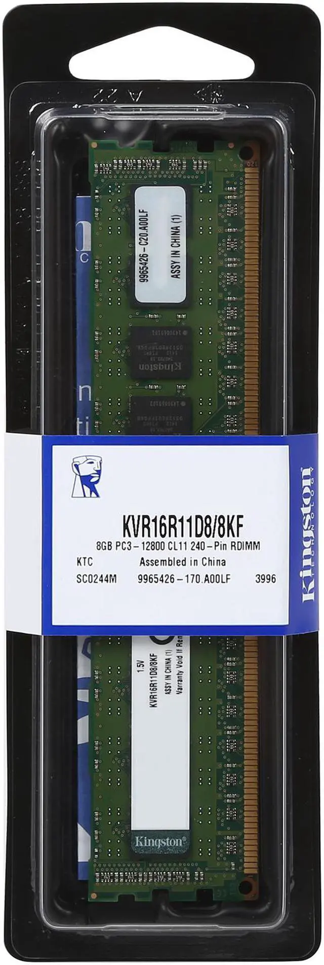 Alt view image 3 of 3 - Kingston 8GB ECC Registered DDR3 1600 (PC3 12800) Server Memory Model KVR16R11D8/8KF
