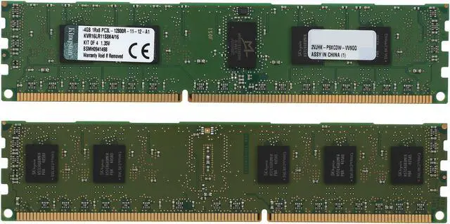Alt view image 2 of 3 - Kingston 16GB (4 x 4GB) ECC Registered DDR3 1600 (PC3 12800) Server Memory Model KVR16LR11S8K4/16