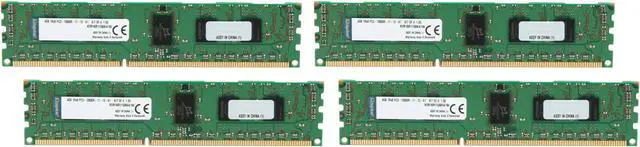 Main image of Kingston 16GB (4 x 4GB) ECC Registered DDR3 1600 (PC3 12800) Server Memory Model KVR16R11S8K4/16I