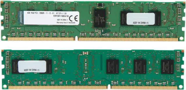 Alt view image 2 of 3 - Kingston 16GB (4 x 4GB) ECC Registered DDR3 1600 (PC3 12800) Server Memory Model KVR16R11S8K4/16I