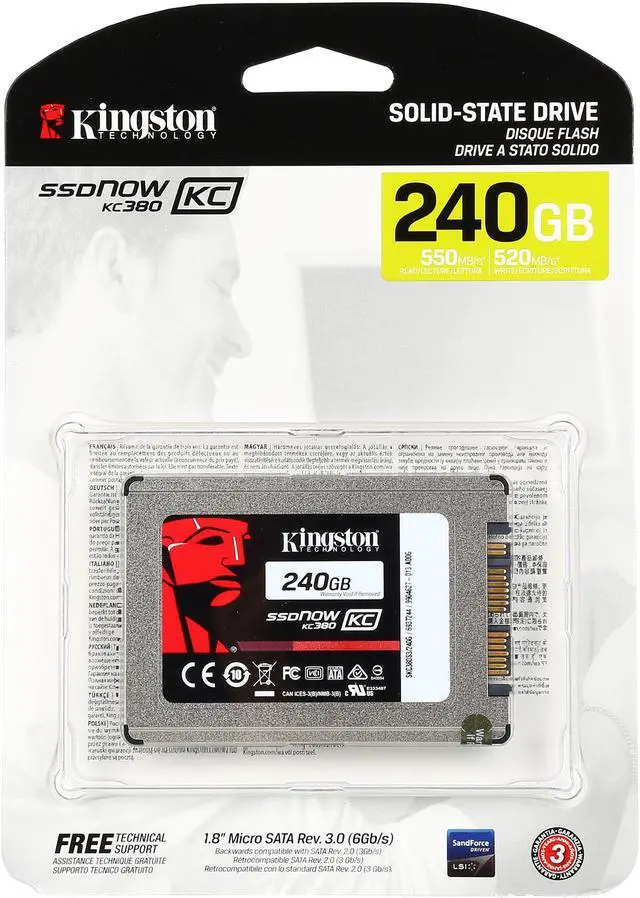 Alt view image 2 of 2 - Kingston SSDNow KC380 240GB Micro-SATA 6Gb/s Internal Solid State Drive (SSD) SKC380S3/240G