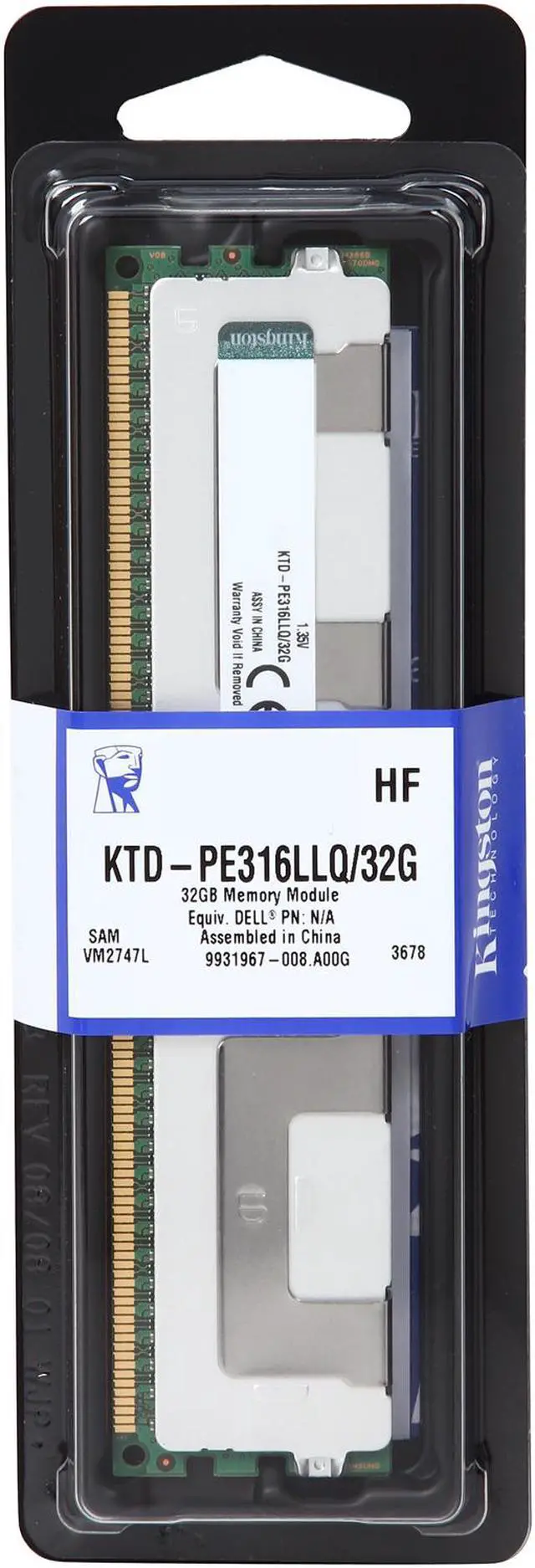 Alt view image 2 of 2 - Kingston 32GB ECC Load Reduced DDR3 1600 (PC3 12800) Server Memory Model KTD-PE316LLQ/32G