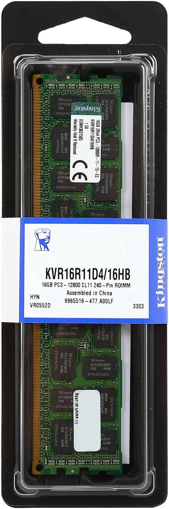 Alt view image 2 of 2 - Kingston 16GB ECC Registered DDR3 1600 (PC3 12800) Server Memory Model KVR16R11D4/16HB