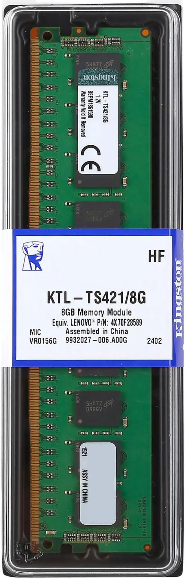 Alt view image 2 of 2 - Kingston 8GB ECC Registered DDR4 2133 (PC4 17000) Server Memory Model KTL-TS421/8G