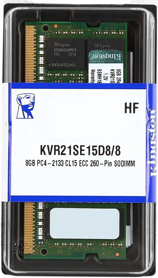 Alt view image 3 of 3 - Kingston 8GB ECC Unbuffered DDR4 2133 (PC4 17000) Memory Model KVR21SE15D8/8