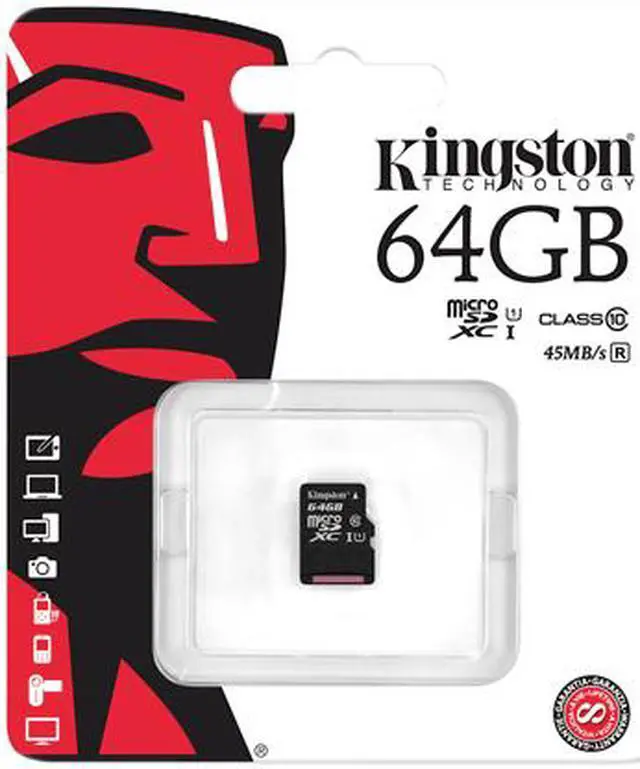 Alt view image 3 of 3 - Kingston 64GB MicroSDXC UHS-I/U1 Class 10 Memory Card (SDC10G2/64GBSP)