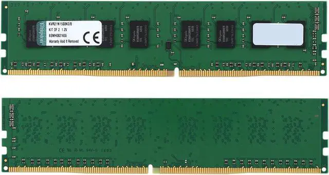 Alt view image 2 of 3 - Kingston ValueRAM 8GB (2 x 4GB) DDR4 2133 (PC4 17000) Desktop Memory Model KVR21N15S8K2/8
