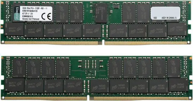 Alt view image 2 of 3 - Kingston ValueRAM 128GB (4 x 32GB) ECC Registered DDR4 2133 (PC4 17000) Server Memory Model KVR21R15D4K4/128