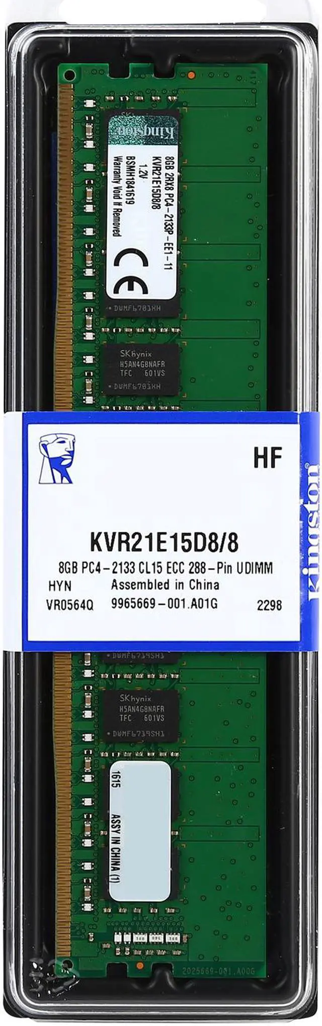 Alt view image 2 of 2 - Kingston ValueRAM 8GB ECC Unbuffered DDR4 2133 (PC4 17000) Server Memory Model KVR21E15D8/8