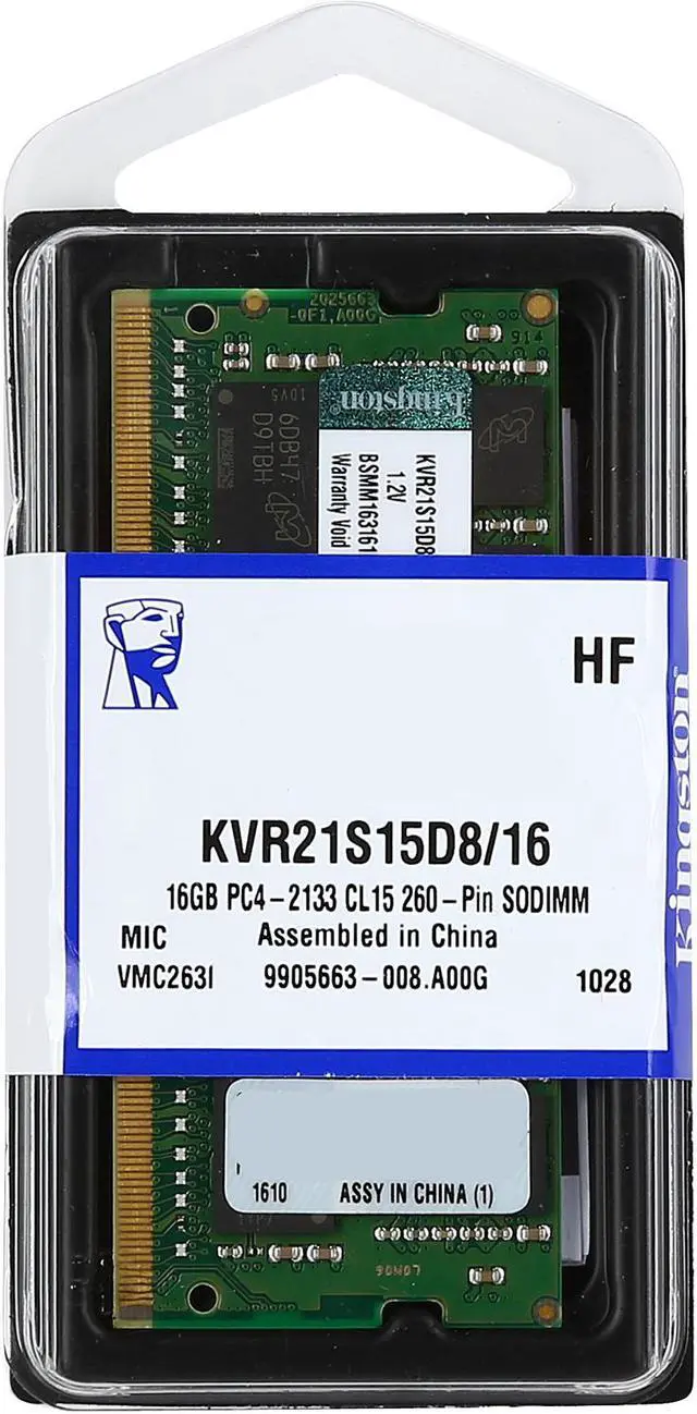 Alt view image 3 of 3 - Kingston ValueRAM 16GB 260-Pin DDR4 SO-DIMM DDR4 2133 (PC4 17000) Laptop Memory Model KVR21S15D8/16
