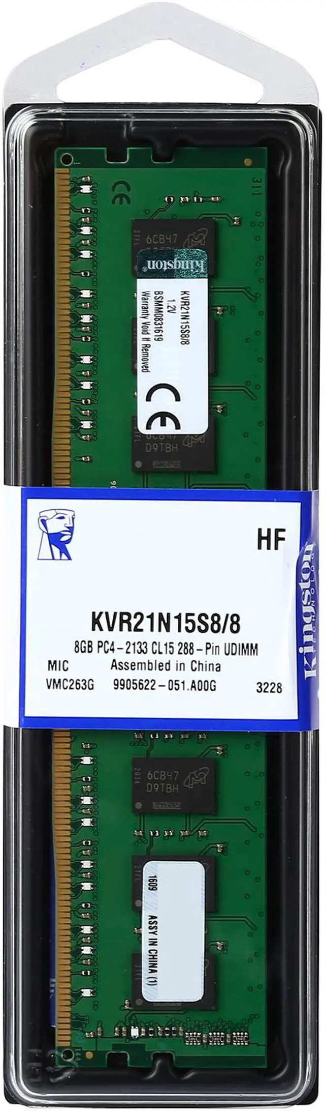 Alt view image 2 of 2 - Kingston ValueRAM 8GB DDR4 2133 (PC4 17000) Desktop Memory Model KVR21N15S8/8