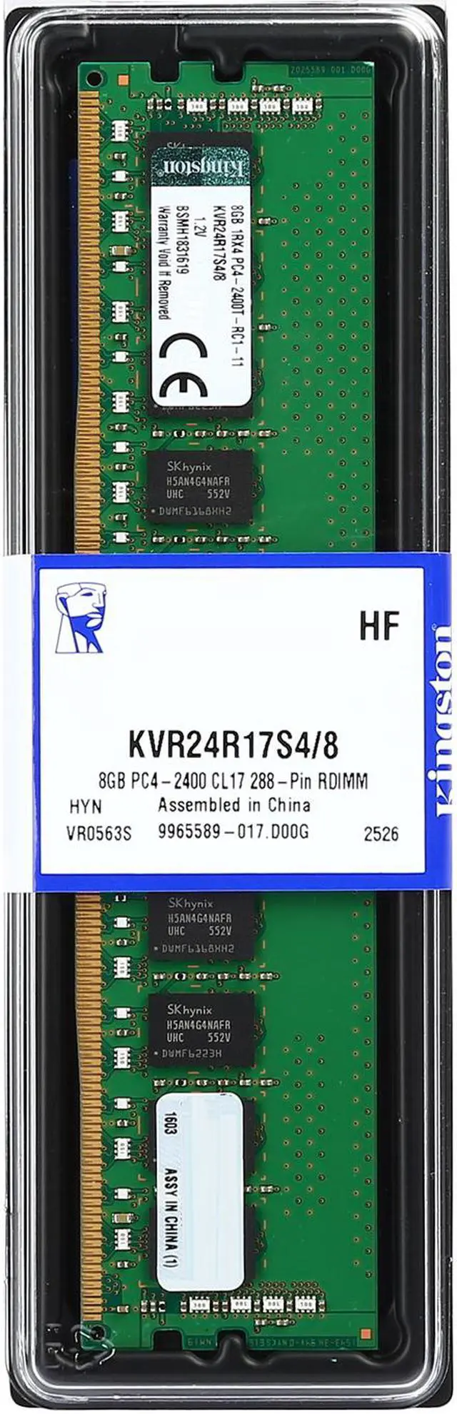 Alt view image 3 of 3 - Kingston Value 8GB ECC Registered DDR4 2400 (PC4 19200) Server Memory Model KVR24R17S4/8