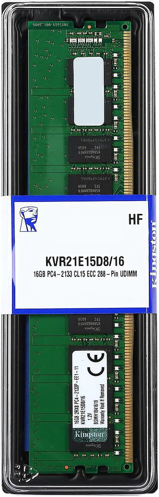 Alt view image 2 of 2 - Kingston ValueRAM 16GB (1 x 16G) DDR4 2133 Server Memory ECC Unbuffered DIMM (288-Pin) RAM KVR21E15D8/16