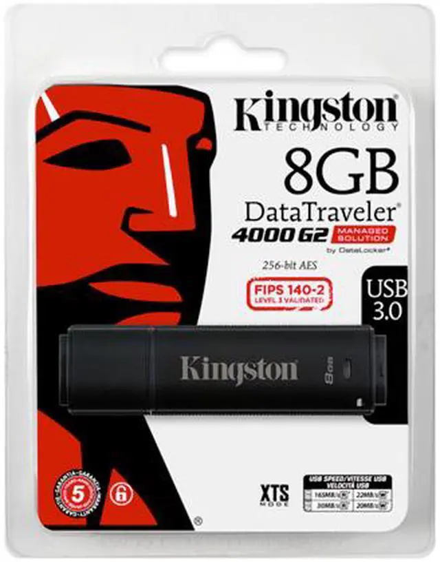 Alt view image 4 of 4 - Kingston DataTraveler 4000G2 with Management 8GB USB Flash Drive 256bit AES Encryption Model DT4000G2DM/8GB
