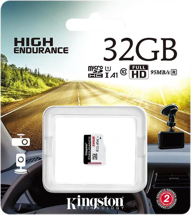 Alt view image 3 of 3 - Kingston High Endurance 32GB microSDHC Flash Memory 95R/30W Class 10 A1 UHS-I