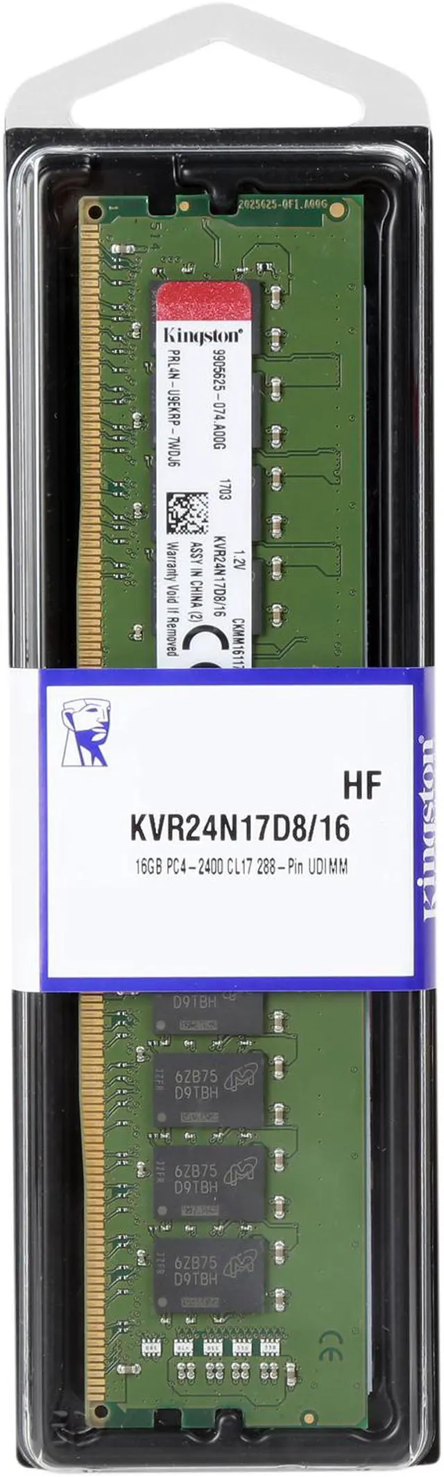 Alt view image 2 of 2 - Kingston ValueRAM 16GB (1 x 16GB) DDR4 2400 RAM (Desktop Memory) DIMM (288-Pin) KVR24N17D8/16