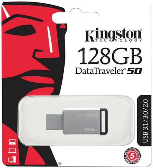 Alt view image 3 of 3 - Kingston 128GB DataTraveler 50 USB 3.0 Flash Drive, Speed Up to 100MB/s (DT50/128GB)