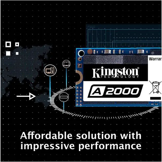 Alt view image 6 of 7 - Kingston 250GB A2000 M.2 2280 NVMe Internal SSD PCIe Up to 2000 MB/s with Full Security Suite SA2000M8/250G