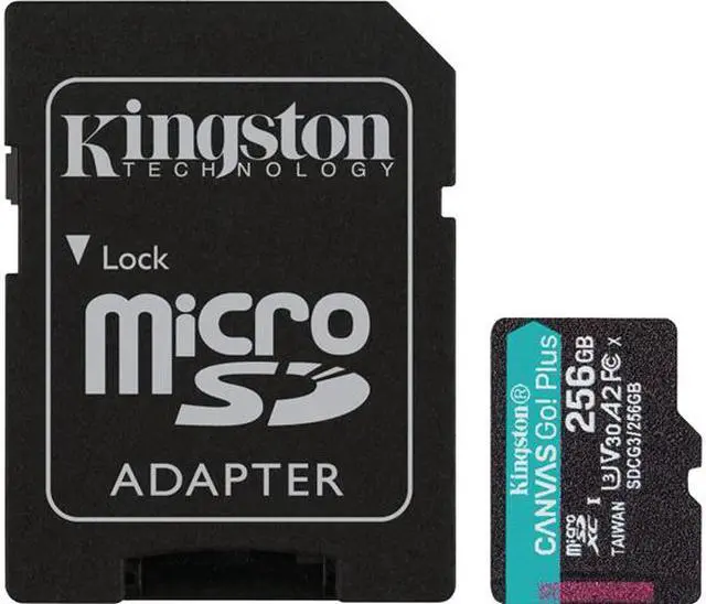 Main image of Kingston Canvas Go! Plus 256GB microSDXC Flash Card w/ Adapter Model SDCG3/256GBCR