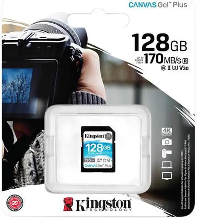 Alt view image 2 of 2 - Kingston Canvas Go! Plus 128GB Secure Digital Extended Capacity (SDXC) Flash Card Model SDG3/128GBCR