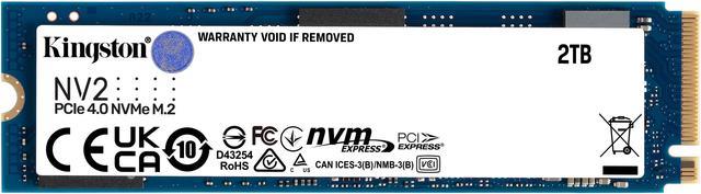 Kingston NV2 2TB M.2 2280 NVMe PCIe Internal SSD Up to 3500 MB/s SNV2S/2000G