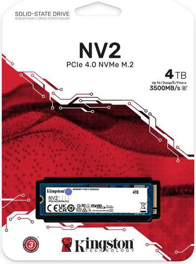 Alt view image 4 of 4 - Kingston NV2 4TB M.2 2280 NVMe PCIe Internal SSD Up to 3500 MB/s SNV2S/4000G