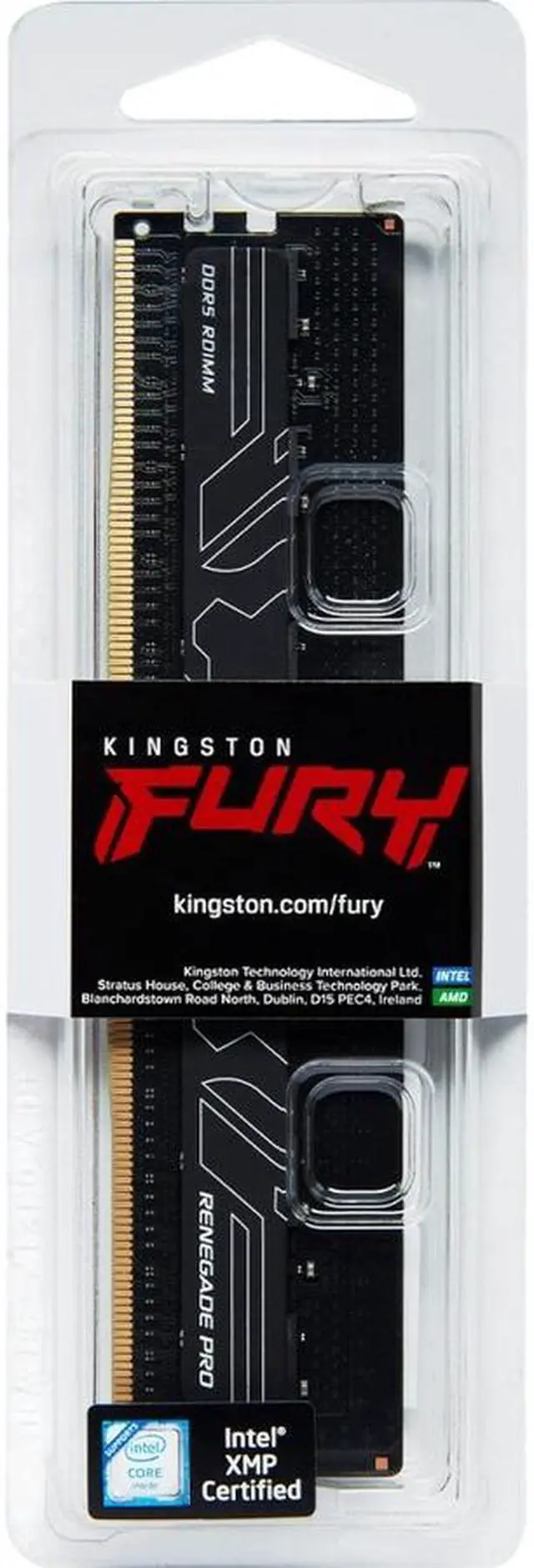 Alt view image 3 of 3 - Kingston FURY Renegade Pro 16GB DDR5 SDRAM Memory Module - For Desktop PC, Workstation - 16 GB (1 x 16GB) - DDR5-4800/PC5-38400R DDR5 SDRAM - 4800 MHz - CL36 - 1.10 V - ECC - Registered -KF548R36RB-16