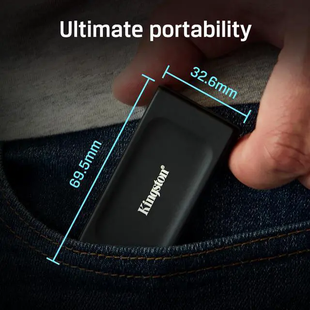 Alt view image 2 of 4 - Kingston External SXS1000 1TB USB 3.2 Gen 2x2 Type-C 3D NAND Solid State Disk