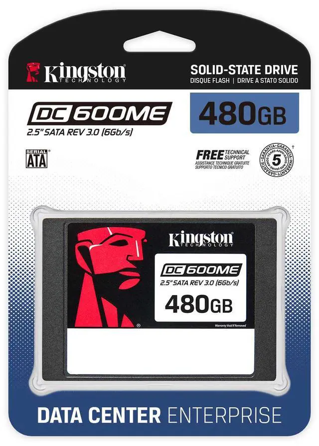Alt view image 3 of 3 - Kingston SEDC600ME/3840G DC600ME 3.84 TB Solid State Drive-2.5" Internal -SATA (SATA/600) - Mixed Use - Server, Data Center Device Supported -1DWPD-7008 TB TBW - Hot Pluggable - 256-bit AES Encryption
