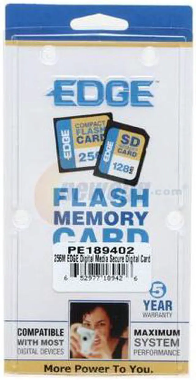 Alt view image 2 of 3 - EDGE Tech 256MB Secure Digital (SD) Flash Media Model PE189402
