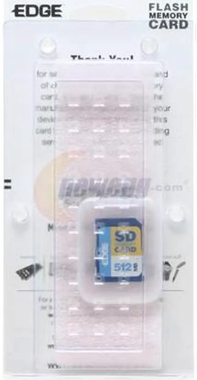 Alt view image 3 of 3 - EDGE Tech 512MB Secure Digital (SD) Flash Media Model PE189419