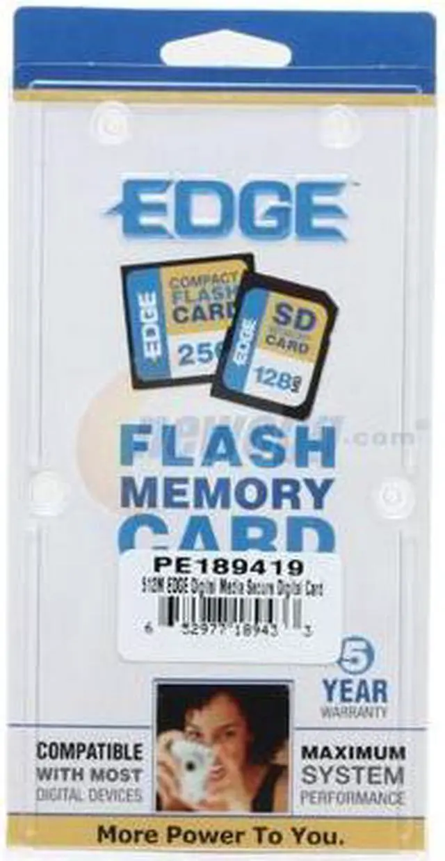 Alt view image 2 of 3 - EDGE Tech 512MB Secure Digital (SD) Flash Media Model PE189419