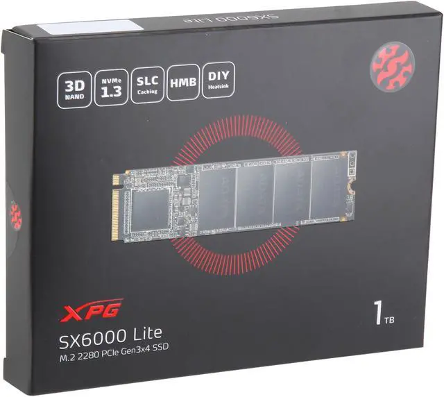 Alt view image 7 of 7 - XPG SX6000 Lite M.2 2280 1TB PCI-Express 3.0 x4, NVMe 1.3 3D NAND Internal Solid State Drive (SSD) ASX6000LNP-1TT-C